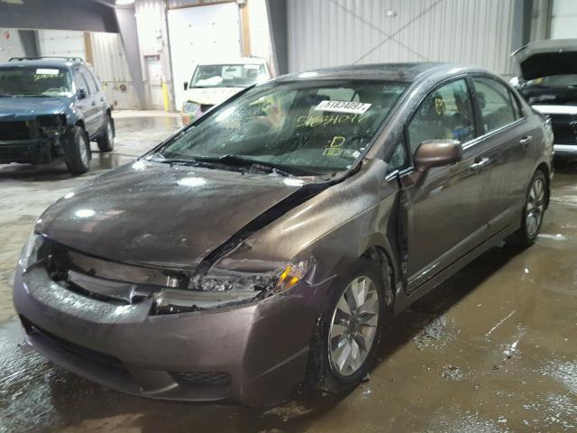 2HGFA16839H530774 - 2009 HONDA CIVIC EX BROWN photo 2