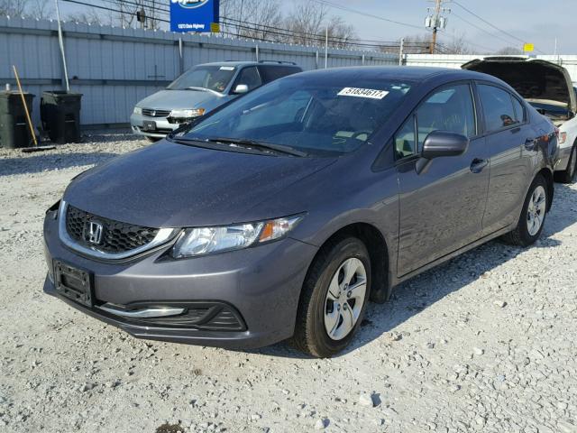 19XFB2F59EE047965 - 2014 HONDA CIVIC LX GRAY photo 2