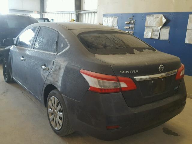 3N1AB7AP6EL662066 - 2014 NISSAN SENTRA S GRAY photo 3