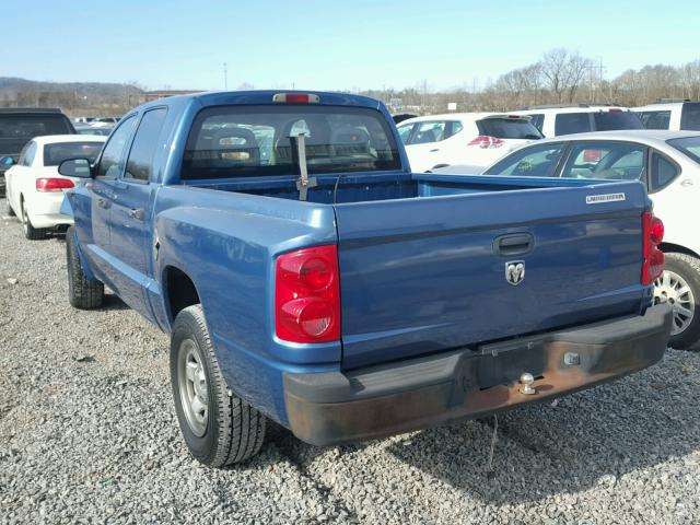 1D7HE28K86S584267 - 2006 DODGE DAKOTA QUA BLUE photo 3