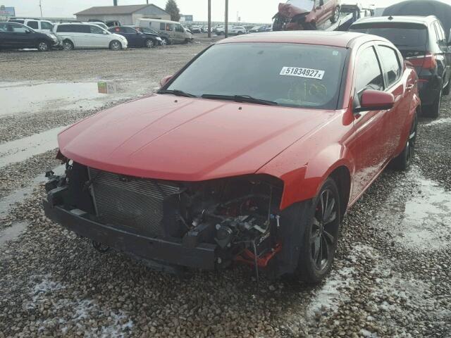 1C3CDZCB1DN652805 - 2013 DODGE AVENGER SX RED photo 2