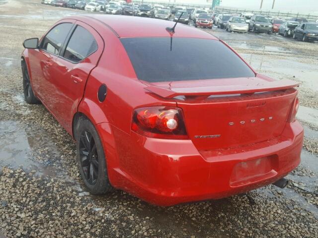 1C3CDZCB1DN652805 - 2013 DODGE AVENGER SX RED photo 3