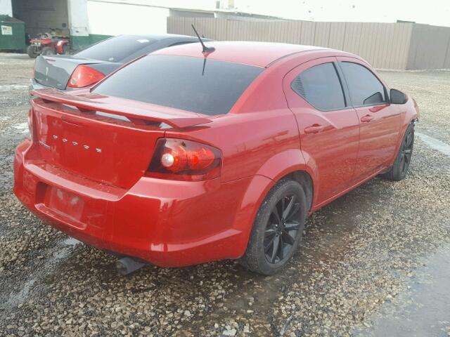 1C3CDZCB1DN652805 - 2013 DODGE AVENGER SX RED photo 4