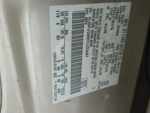 5LMFU28R91LJ23687 - 2001 LINCOLN NAVIGATOR TAN photo 10