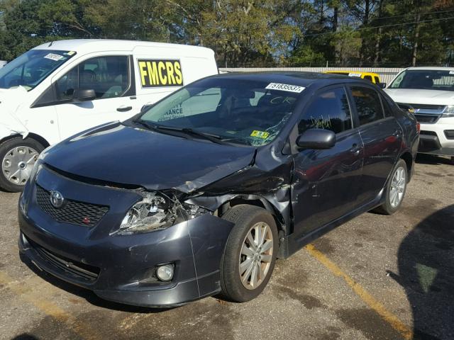 2T1BU40E19C081657 - 2009 TOYOTA COROLLA BA GRAY photo 2