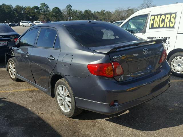 2T1BU40E19C081657 - 2009 TOYOTA COROLLA BA GRAY photo 3