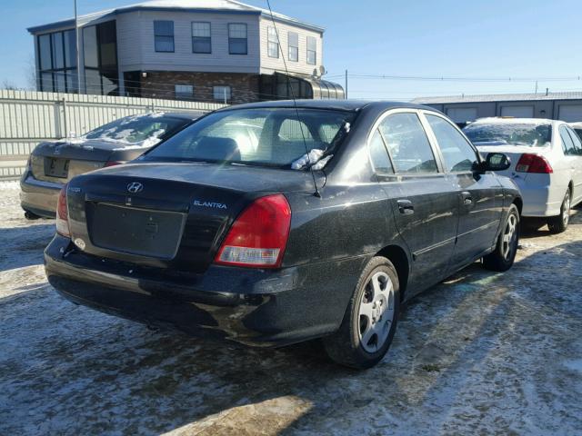 KMHDN45D93U659595 - 2003 HYUNDAI ELANTRA GL BLACK photo 4