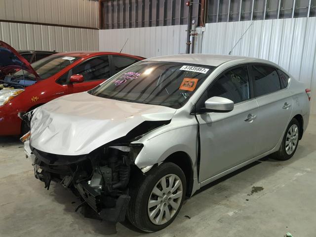 3N1AB7AP6FY363486 - 2015 NISSAN SENTRA S SILVER photo 2