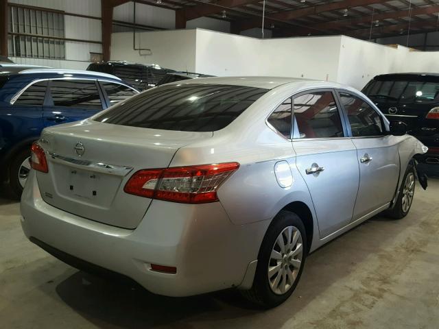 3N1AB7AP6FY363486 - 2015 NISSAN SENTRA S SILVER photo 4