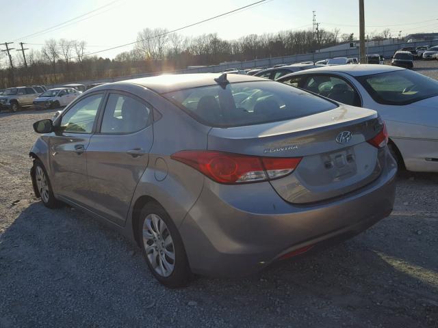 KMHDH4AEXCU401401 - 2012 HYUNDAI ELANTRA GL GRAY photo 3