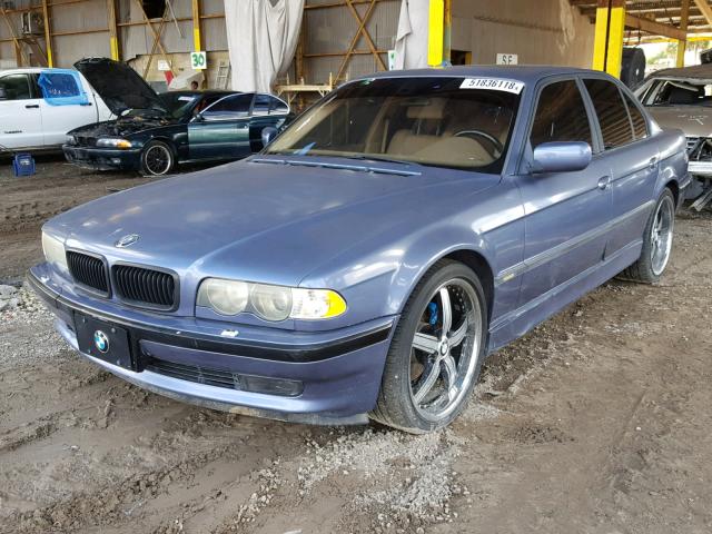 WBAGG83461DN84452 - 2001 BMW 740 I AUTO BLUE photo 2