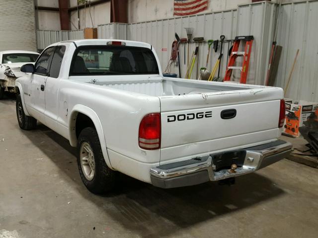 1B7GL22X9YS528308 - 2000 DODGE DAKOTA WHITE photo 3