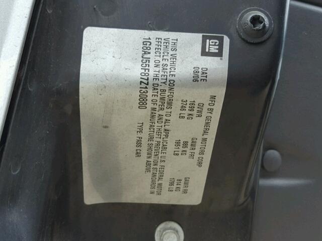 1G8AJ55F87Z130880 - 2007 SATURN ION LEVEL SILVER photo 10