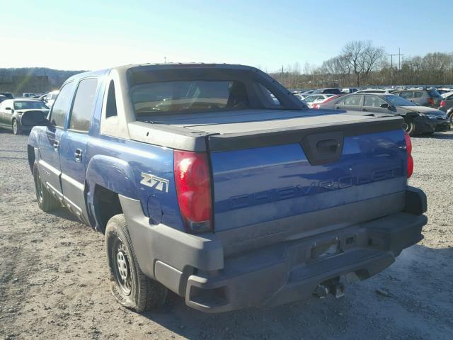 3GNEK13T73G298906 - 2003 CHEVROLET AVALANCHE BLUE photo 3