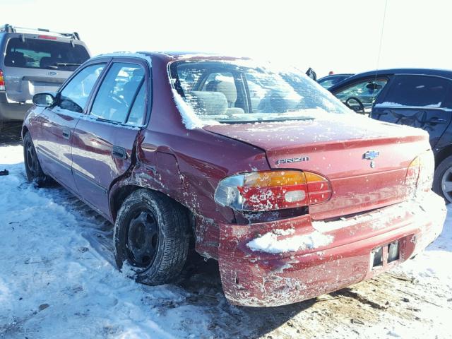 1Y1SK52882Z400823 - 2002 CHEVROLET GEO PRIZM MAROON photo 3