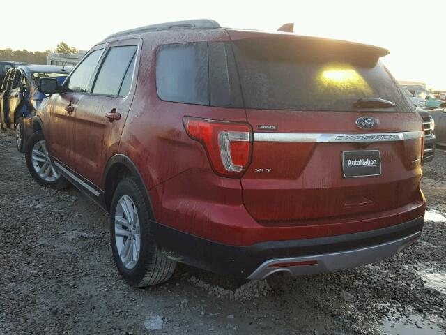 1FM5K7D82GGD01309 - 2016 FORD EXPLORER X RED photo 3