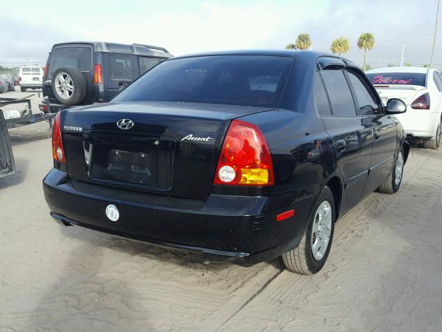 KMHCG45C05U643348 - 2005 HYUNDAI ACCENT GL BLACK photo 4