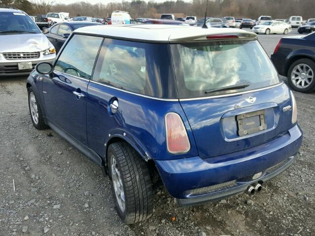 WMWRE33494TD79335 - 2004 MINI COOPER S BLUE photo 3