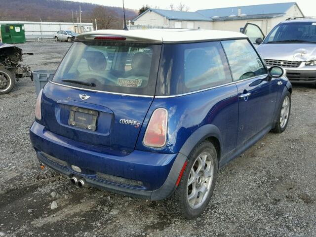 WMWRE33494TD79335 - 2004 MINI COOPER S BLUE photo 4