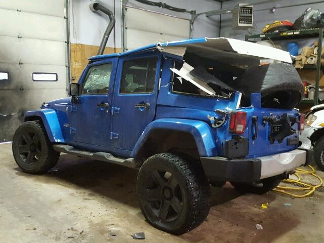 1C4BJWEGXFL708861 - 2015 JEEP WRANGLER U BLUE photo 3