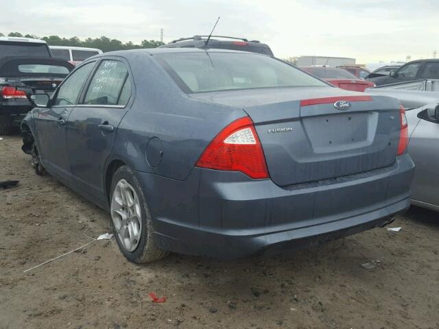 3FAHP0HA2BR342523 - 2011 FORD FUSION SE BLUE photo 3