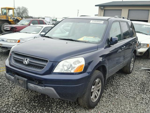 2HKYF18544H510416 - 2004 HONDA PILOT EXL BLUE photo 2