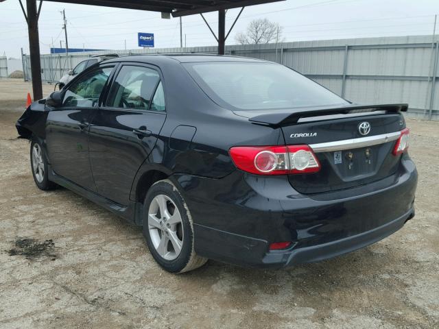 2T1BU4EE3BC681627 - 2011 TOYOTA COROLLA BA BLACK photo 3