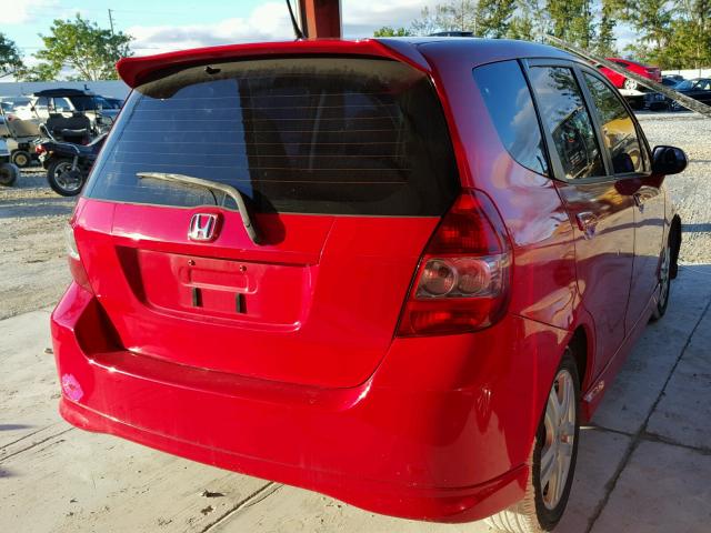 JHMGD386X7S033775 - 2007 HONDA FIT S RED photo 4