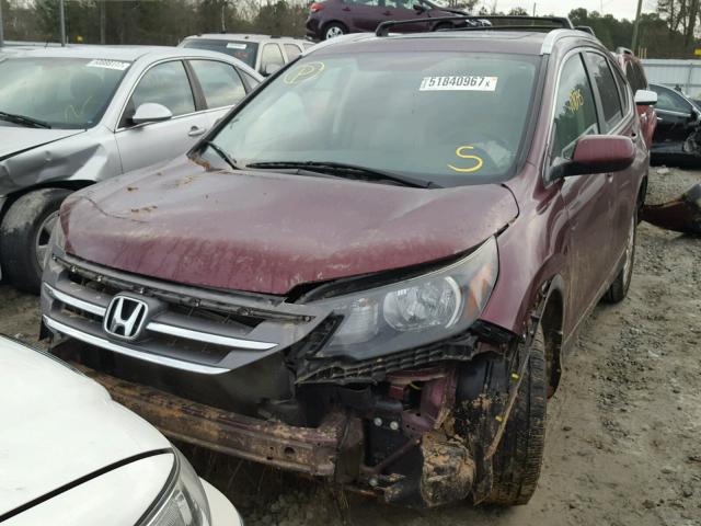 5J6RM3H78CL028897 - 2012 HONDA CR-V EXL BURGUNDY photo 2