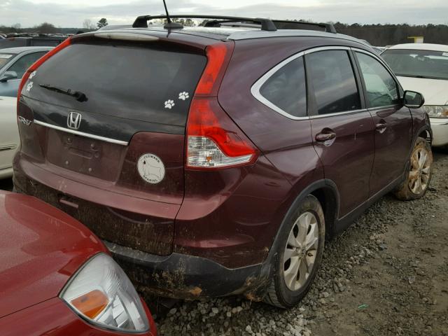 5J6RM3H78CL028897 - 2012 HONDA CR-V EXL BURGUNDY photo 4