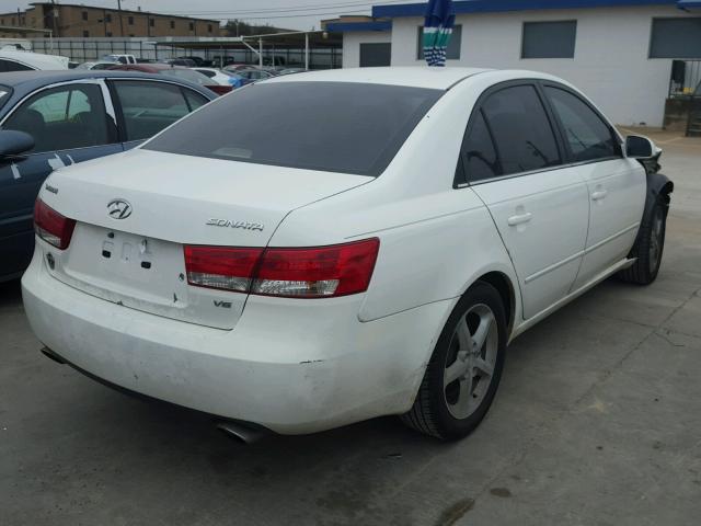 5NPEU46F96H119979 - 2006 HYUNDAI SONATA GLS WHITE photo 4