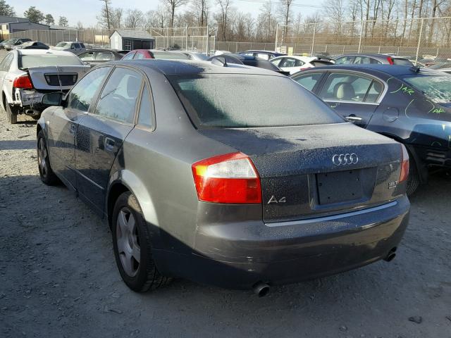 WAULC68E14A185406 - 2004 AUDI A4 1.8T QU GRAY photo 3