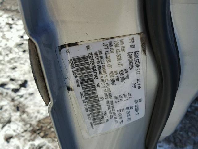 2C8GF68475R647448 - 2005 CHRYSLER PACIFICA T SILVER photo 10