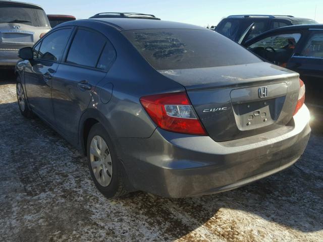 JHMFB2F53CS000830 - 2012 HONDA CIVIC LX GRAY photo 3