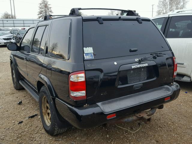 JN8DR09Y01W600715 - 2001 NISSAN PATHFINDER BLACK photo 3