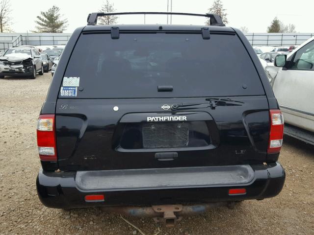 JN8DR09Y01W600715 - 2001 NISSAN PATHFINDER BLACK photo 9