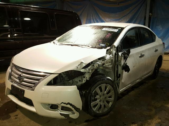 3N1AB7AP3EL614881 - 2014 NISSAN SENTRA S WHITE photo 2