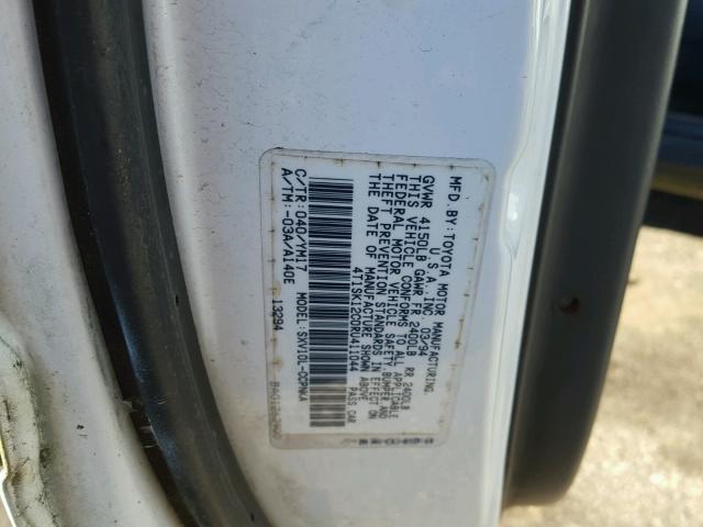 4T1SK12C0RU411044 - 1994 TOYOTA CAMRY LE თეთრი ფოტო 10