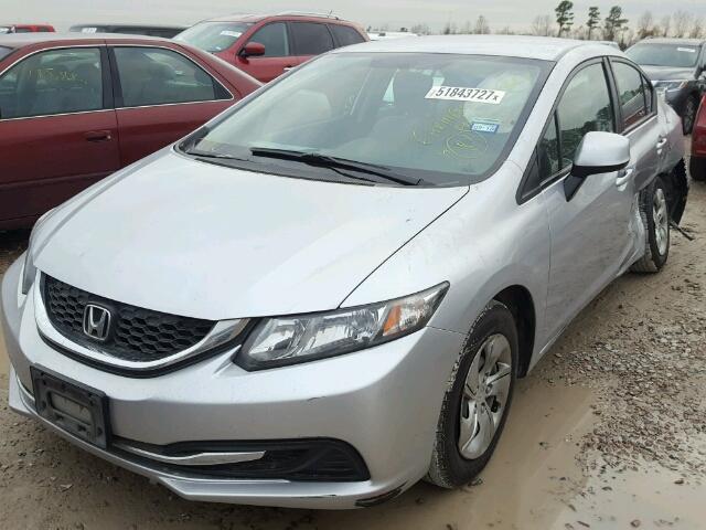 2HGFB2F59DH546933 - 2013 HONDA CIVIC LX SILVER photo 2