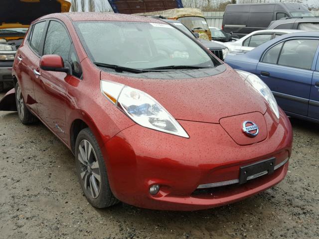 1N4AZ0CP3FC314192 - 2015 NISSAN LEAF S MAROON photo 1