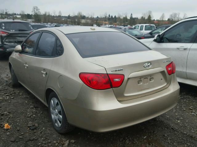 KMHDU46D68U481119 - 2008 HYUNDAI ELANTRA GL GOLD photo 3