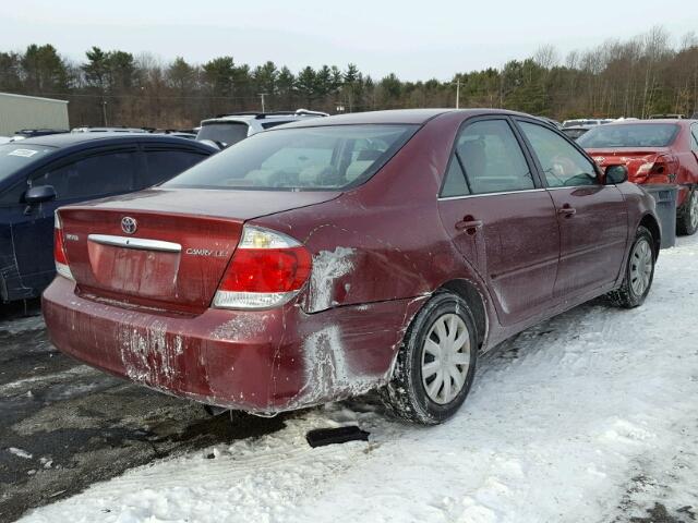 4T1BE32K05U411419 - 2005 TOYOTA CAMRY LE RED photo 4