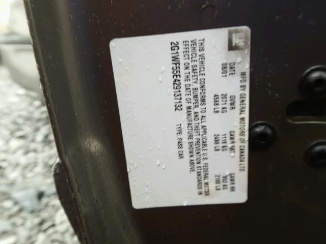 2G1WF55E429137132 - 2002 CHEVROLET IMPALA 棕色 照片 10