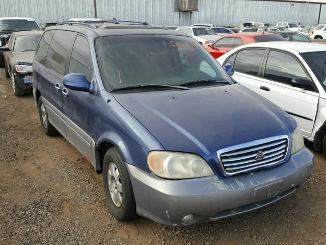 KNDUP131036382409 - 2003 KIA SEDONA EX BLUE photo 1