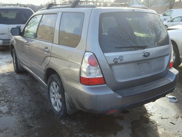 JF1SG65657H728421 - 2007 SUBARU FORESTER 2 SILVER photo 3