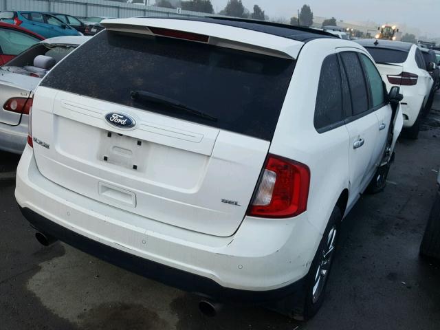 2FMDK3JC6BBB27595 - 2011 FORD EDGE SEL WHITE photo 4