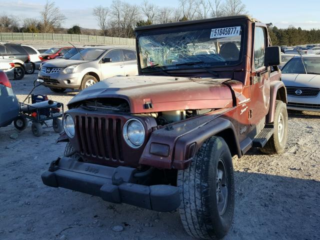 1J4FA49S61P324608 - 2001 JEEP WRANGLER / MAROON photo 2