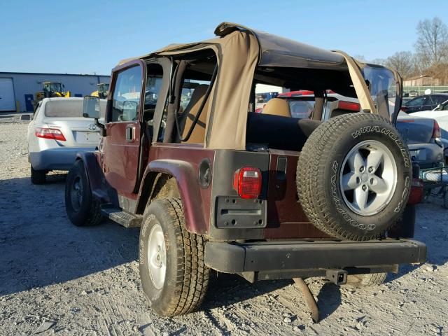 1J4FA49S61P324608 - 2001 JEEP WRANGLER / MAROON photo 3