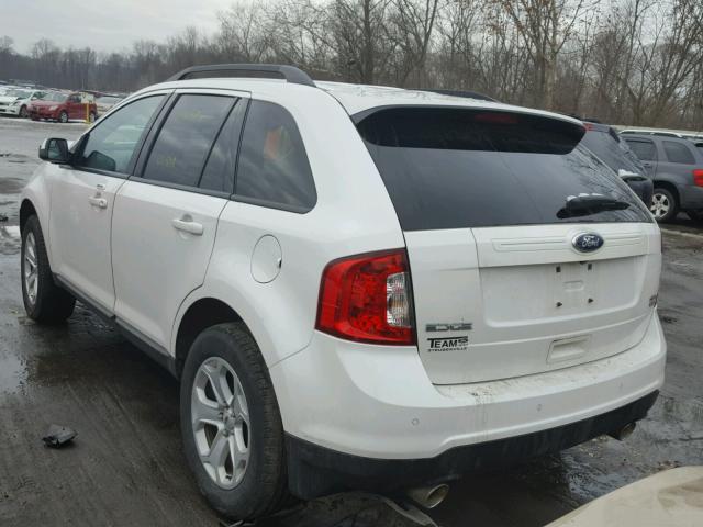 2FMDK4JC0DBA73266 - 2013 FORD EDGE SEL WHITE photo 3