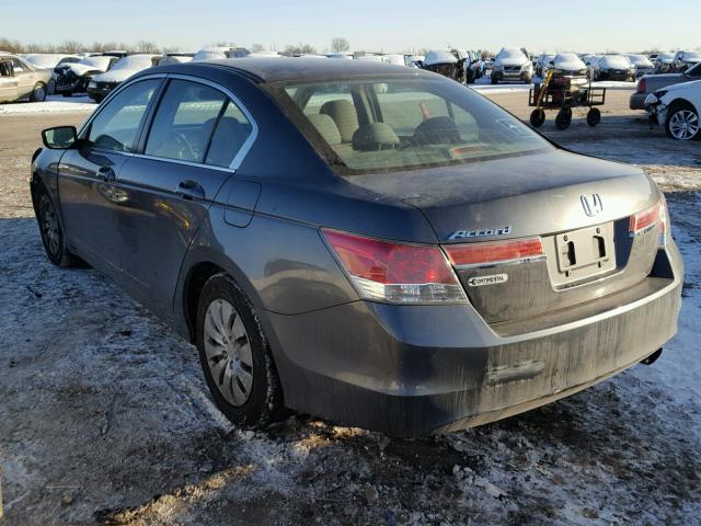 1HGCP2F38CA215969 - 2012 HONDA ACCORD LX GRAY photo 3